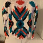 Oona & Maud fuzzy hair tribal print sweater S Photo 2