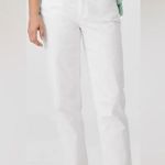 Eileen Fisher Slim Straight Mid Rise Organic Cotton Jean 10X30 White Stretch Photo 0