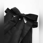 COMMENSE Satin Knotted Doule Pockets Open Back Pleated Mini Dress Medium Black Photo 8