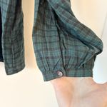 Madewell Plaid Balloon-Sleeve Peasant Top Green Black Size XS Photo 4