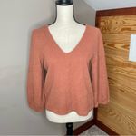 Madewell V-Neck Full Sleeve Top Shirt Blouse in Rust Orange Medium Photo 1
