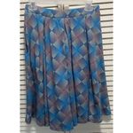LuLaRoe Geo/Diamond Print Midi Skirt Size M Pockets Teal/Beige/Pink Pockets Photo 3