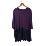 Sun Kim Women's Tunic Dress Size L Purple Black 3/4 Sleeve Pockets USA Made Size L Photo 1