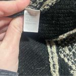 Charming Charlie Black and Cream Patterned Poncho with Fringes; OS Photo 3