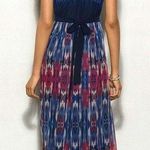 Carmen Marc Valvo Maxi Dress Watercolor Bohemian Sparkle Bead Plus Size 1X NWT Photo 1