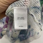 J Jill Purple Blue Floral Linen Blend Short Sleeve Sweater M Short Sleeve Size M Photo 2