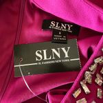 Slny Fuchsia Pink Beaded Halter Evening Gown Size 6 Sleeveless Cut Out Dress Photo 7