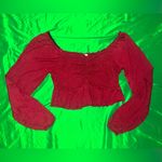 Urban Outfitters  Women's Burgundy Off-Shoulder Top size Large Photo 2