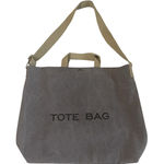 Large Canvas Tote‎ Bag Gray Shoulder Messenger Crossbody Casual Everyday Travel Photo 0
