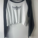 Arizona Jeans Arizona Juniors XL Black and White Ringer Long Sleeve Women's Top Photo 0