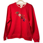 Studio Works VTG  Holiday Noel Festive Sweatshirt Womens XL Red Embroidered 25.5" Photo 0
