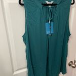 Market & Spruce  Swiss Dot Sleeveless Blouse Green Blue Size XXL NWT Photo 6