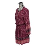 American Eagle  Paisley Boho Mini Dress XS Long Sleeve Smocked Waist Beach Photo 2