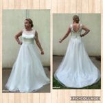 David's Bridal  Illusion Lace Tank Wedding Dress Size 14 Style WG3711 Photo 4