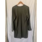 Splendid Olive Green Tunic Dress M V-Neck Long Sleeve Pockets Minimalist Forest Photo 3