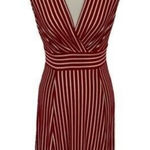 Jonathan Martin  Dress‎ Small Red Striped Sleeveless Cocktail Retro Photo 0