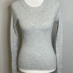 EXPRESS Ribbed Crewneck Sweater Gray Size XXS Photo 0
