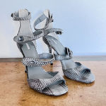 Leon Max Safe Genuine Snakeskin Upper and‎ Leather Lining and Sole Pumps size 7M Gray Photo 0