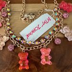 Betsey Johnson Pink Gummy Bears Fireballs Rhinestone Necklace Good Tone Photo 1