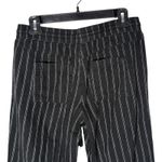 Sonoma  Womens Pinstripe Pull On Pants Size M‎ Black Tassel Coastal Linen BOHO Photo 2