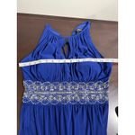 R & M Richards Royal Blue Beaded Halter Maxi Dress Formal Evening Gown Size 6 Photo 5