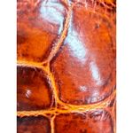 Dooney & Bourke  Womens Brown Croco Embossed Leather Double Strap Tassel Bag Photo 7