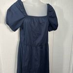 Morgan Taylor  Navy Puff Sleeve Dress Size Large NWOT Photo 2