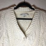 Tommy Hilfiger Cardigan Cream Cropped Cableknit Cardigan Sz L EUC 90s Y2K Style Photo 3