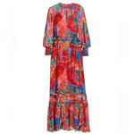 Farm Rio NWOT Animal Collage print belted long sleeves high neck Maxi Dress sz M Photo 4