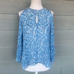 Derek Lam  10 Crosby “Ditsy” Silk Cold Shoulder Blouse Photo 1