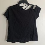 Sequin Distressed Crop Top Black Photo 1