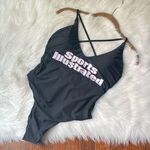 Sports Illustrated Swimsuit One Piece White & Pink Logo NWT Size 10 Black Photo 0