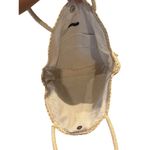 American Eagle  Woven Straw Circle Tote Bag Natural Yellow Boho Beach Summer LG Photo 5