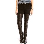 ATWYLD Leather Front Motorcycle Jeans / Pants Shred Black 26 Photo 3