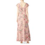 Monique Lhuillier  Pink Floral Crepe Short Sleeve Floral Gwen Gown Size 6 Photo 2