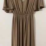 Show Me Your Mumu Dune Chiffon Taupe Emily Empire Waist Maxi Dress Size XS Photo 11