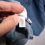 Gap  Women's Blue Chambray Pleated Tunic Shirt Long Sleeve Size L Country Boho‎ Photo 4