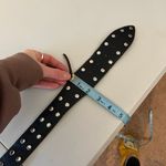 Vintage 90s Black Vegan Leather Silver Studded Belt Size XS Photo 5