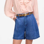 Madewell Shorts Women’s Size 29 The Harlow Superwide Soft Jean NWT Pleats Denim Photo 0