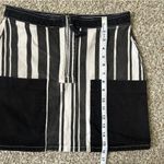 BDG  Ruby Striped Zip-Front Skirt Denim Black White Monochrome Mini Skirt Medium Photo 9