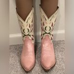 Justin Boots Justin Vintage Pink Floral Inlay Cowboy Western Boots 7.5 Photo 6