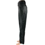 H&M Women's Black Faux Vegan Leather Straight Leg High Rise Trousers Pants Sz 4 Photo 1