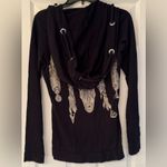 Lauren Moshi  Bull Skull Mecklace Women’s Black Hoodie Size Small Photo 2