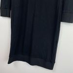 Ermanna Designer Knit Long Sleeve Dress Mother of Pearl Button Back Sz Small Black Photo 5