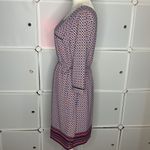 Merona  Red & Blue Belted Shift Dress Size Small Photo 4