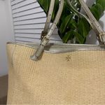Tory Burch  York straw tote bag shoulder work career travel laptop sleeve Photo 6