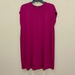 Eileen Fisher Fine Jersey Dress Sz Med Cap Sleeve Knee Length Boxy Berry Photo 1