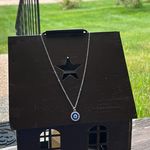 NEW Evil Eye Rounded Silver Pendant Necklace Summer Photo 4