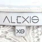 Alexis Dunn V-Neck Crochet Sleeve Top Blouse White Lace Elegant Minimalist Chic Photo 7