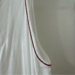 Max Studio  White V-Neck Tank Top with Red Embroidery Details, Size S Photo 4